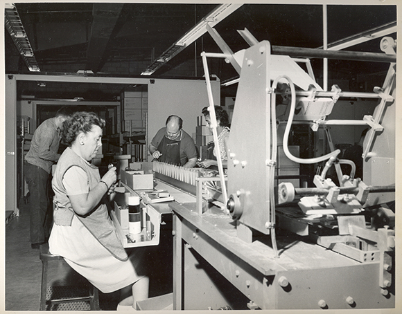 The factory floor of the earliest Skilcraft Government Pen production